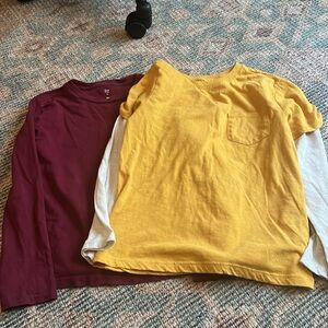 Bundle of 2 Boys Long Sleeve Tees size medium (8/10)